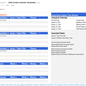 Annual Content Planning Calendar Template